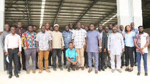 E Waste Dr Marfo In Cap With Other Members Of The Committee After The Facility Visit