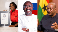 Hilda Baci, Dr. Mahamudu Bawumia and John Dramani Mahama