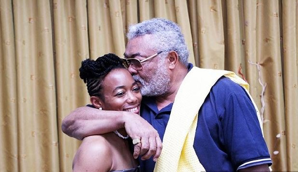 Former President Jerry John Rawlings and daughter Zanetor Rawlings