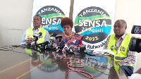 Census officials addressing the press