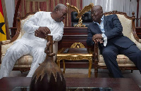 John Mahama and President Akufo-Addo during a meeting