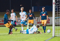 Samuel Tetteh scoring for FC Liefering in the Austrian second-tier