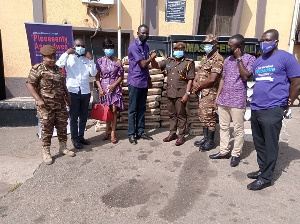 Presentation of the bags of cement to the Kumasi Central Prison