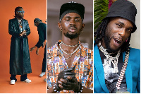 Black Sherif sandwiched by Burna Boy in combination photo