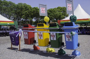 Litter bins displayed at an event in Accra | File photo