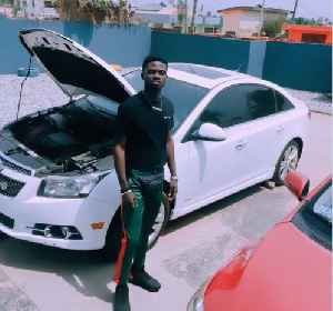 Kuami Eugene   White Car