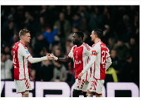 Brian Brobbey celebrates with teammates after scoring a stunning goal