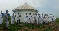 Young maidens, traditional leaders, priests, and priestesses gathered