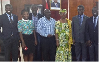 The delegation in a group picture with Prof Frimpong Boateng