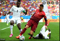 Asamoah Gyan clashed with Cristiano Ronaldo on the pitch of play on 2014