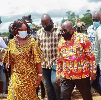 Member of Parliament of Atiwa-East Constituency, Abena Osei-Asare with President Akufo-Addo