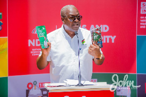 Mr Mahama Showing The People's Manifesto At The Launch Of His Campaign In Sefwi Dwenasi On Wednesday