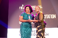 CEO of the foundation, Nana Adwoa Tutuwaa receivng the award