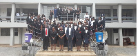 Some young Ghanaian lawyers in a group photo with High Court Judges