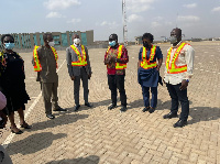 Kwaku Ofori Asiamah with some officials of GPHA