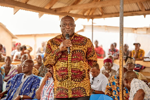 Alan Kyerematen speaking in the Oti Region