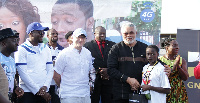 Winners in a group picture with former President J.J Rawlings and officials from Surfline