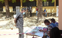 An electorate going through the Special Voting process at Navrongo