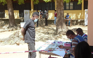 An electorate going through the Special Voting process at Navrongo