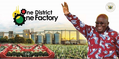 One District One Factory was one of  President Akufo-Addo's major campaign promises