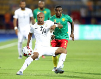 Ghana's Andre Ayew control the balling the ball during the game