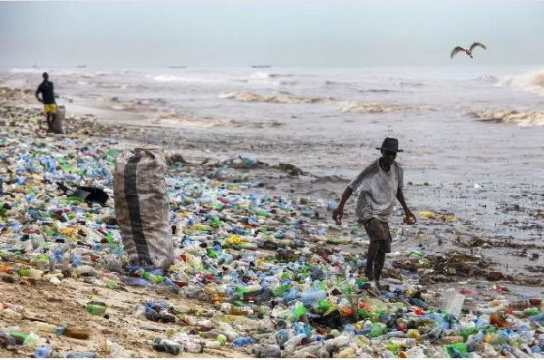 Rubbish washed out during flooding often finds its way back to Accra