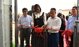 Access Bank Opens Mr Xiangming Right And Other Dignitaries At The Event Cutting The Tape To Open The