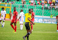 Referee Kennedy Paddy officiated the Super Clash between Asante Kotoko and Hearts Oak in Kumasi