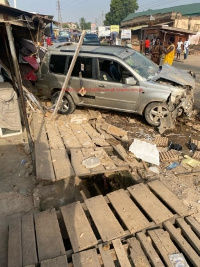 The Nissan SUV involved in accident at Sowutuom