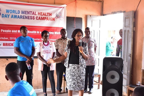 Pupils of Madina Cluster of Schools being educated on mental health issues