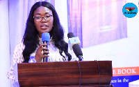 Professor Goski Alabi addressing the gathering during her book launch