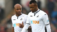 Andre Ayew with his brother Jordan Ayew