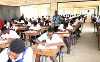 Osu Presec candidates taking the Oral English paper.Photo. Evangel Kelvin Ainoo