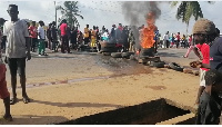 Juapong residents protest