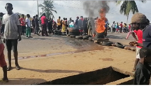 Juapong residents protest