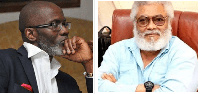 Gabby Otchere-Darko and the late former President of Ghana, Jerry John Rawlings