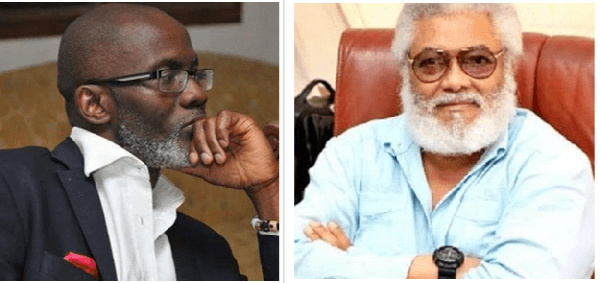 Gabby Otchere-Darko and the late former President of Ghana, Jerry John Rawlings