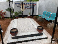 A shot of the graveside | Photo credit: BBC Africa