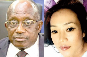 Simon Osei Mensah, Ashanti Regional Minister (L) and Aisha Huang (R)