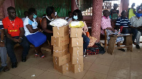 The Sefwi Wiawso MCE distributing PPE to organisations