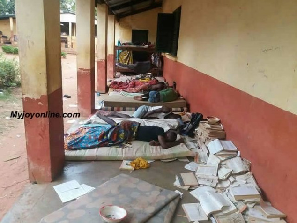 Some students sleep outside due to lack of space in dormitories