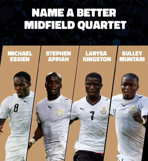 L-R: Inaki Williams, Michael Essien, Stephen Appiah, Laryea Kingston and Sulley Muntari