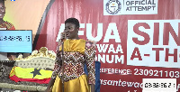 Afua Asantewaa singing during the sing-a-thon challenge