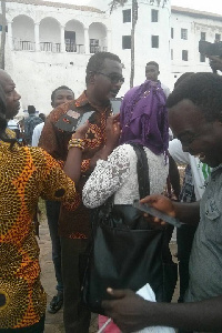 Member of Parliament for Cape Coast South Constituency, Kweku Ricketts-Hagan speaking to Journalists