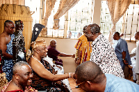 Alan Kyerematen shakes the hands of the Ga Mantse, Nii Tackie Teiko Tsuru II