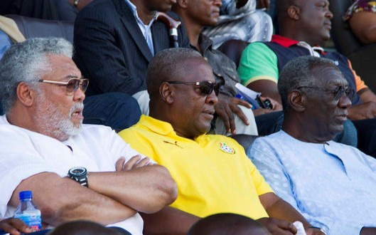 The three former Heads of States; JJ Rawlings, John Mahama and John Agyekum Kufuor