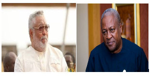 Jerry John Rawlings (L) and John Mahama (R)