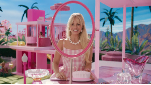 Margot Robbie stars as Barbie in the 2023 film release.