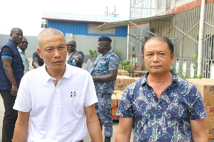 The two Chinese nationals arrested in the revenue collection exercise