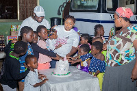 The items donated to the orphanages were worth several thousands of cedis